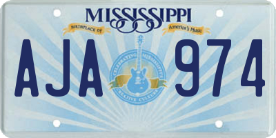 MS license plate AJA974