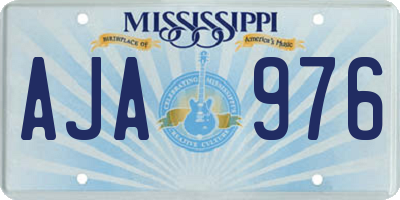 MS license plate AJA976