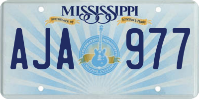 MS license plate AJA977