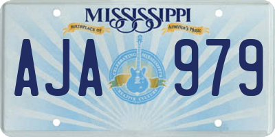 MS license plate AJA979