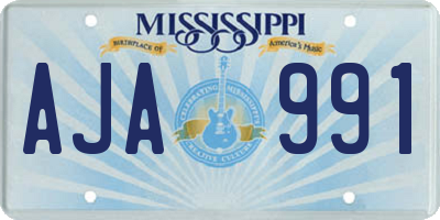 MS license plate AJA991