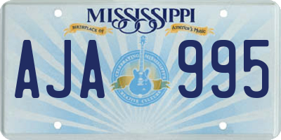 MS license plate AJA995