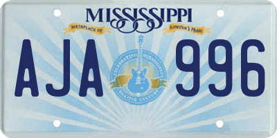 MS license plate AJA996