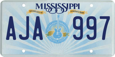 MS license plate AJA997