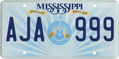 MS license plate AJA999
