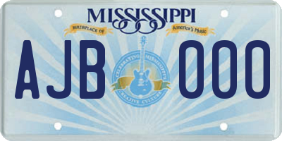 MS license plate AJB000