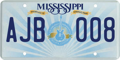 MS license plate AJB008