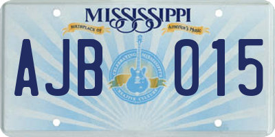 MS license plate AJB015