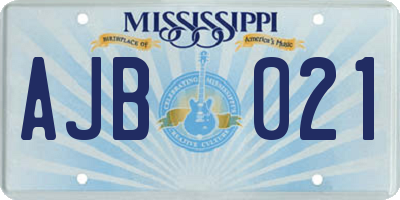 MS license plate AJB021