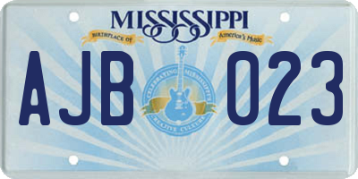 MS license plate AJB023