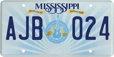 MS license plate AJB024
