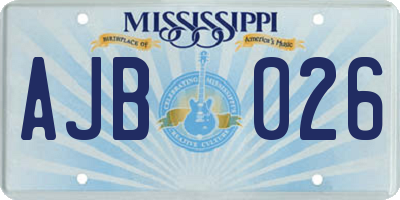 MS license plate AJB026