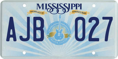 MS license plate AJB027