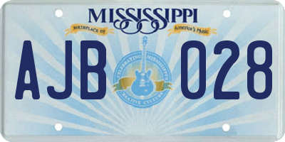 MS license plate AJB028