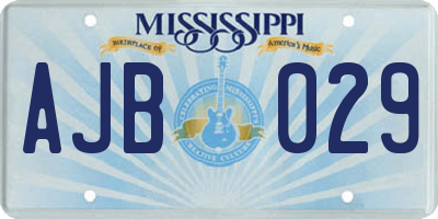 MS license plate AJB029