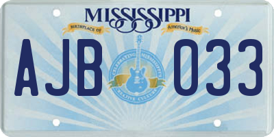 MS license plate AJB033