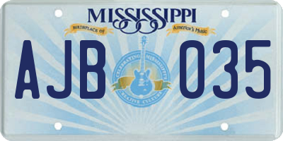 MS license plate AJB035