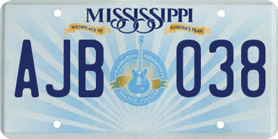 MS license plate AJB038