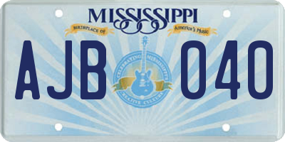 MS license plate AJB040
