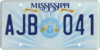 MS license plate AJB041