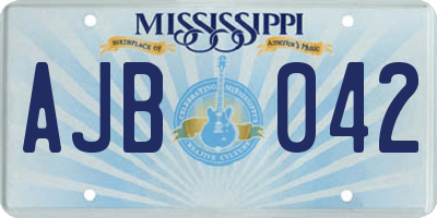 MS license plate AJB042