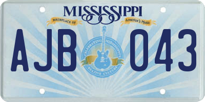 MS license plate AJB043