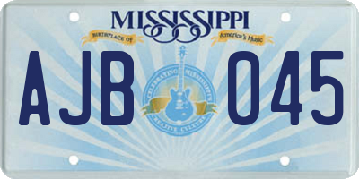 MS license plate AJB045