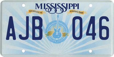 MS license plate AJB046