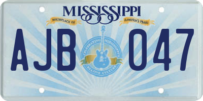 MS license plate AJB047