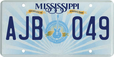 MS license plate AJB049