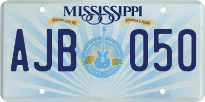 MS license plate AJB050