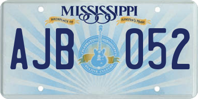 MS license plate AJB052