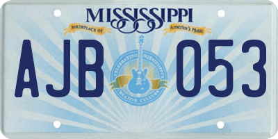 MS license plate AJB053
