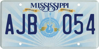 MS license plate AJB054