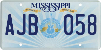 MS license plate AJB058
