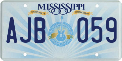 MS license plate AJB059