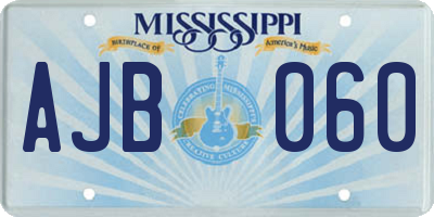 MS license plate AJB060