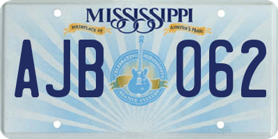 MS license plate AJB062