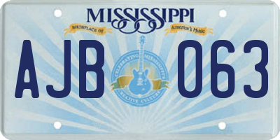 MS license plate AJB063