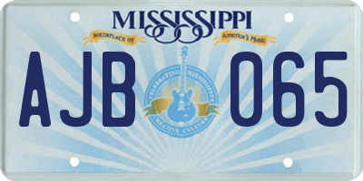 MS license plate AJB065