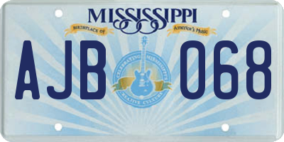 MS license plate AJB068