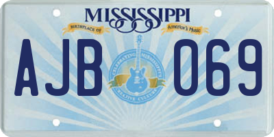 MS license plate AJB069