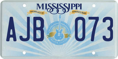 MS license plate AJB073