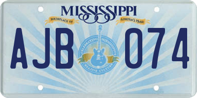 MS license plate AJB074