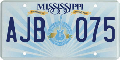 MS license plate AJB075