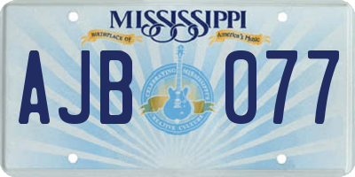 MS license plate AJB077