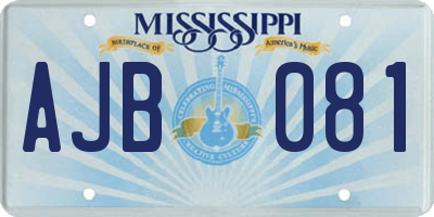 MS license plate AJB081
