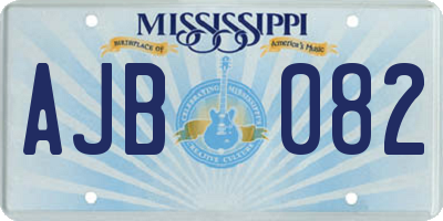 MS license plate AJB082