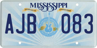 MS license plate AJB083