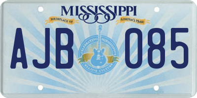 MS license plate AJB085